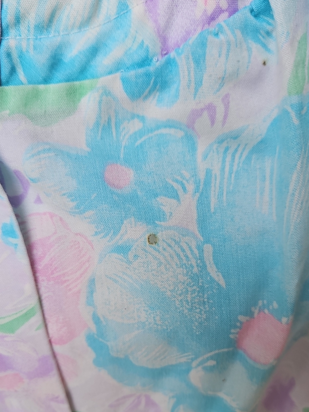 Vintage Floral Housecoat Nightgown Pearl Snap Buttons & Pockets Mumu Robe - Picture 7 of 7